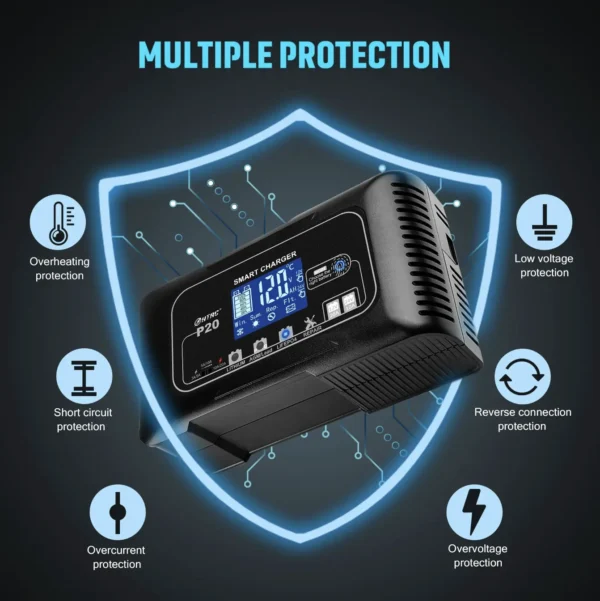 Cargador de Batería 12V 20A Lifepo4 Litio AGM Plomo